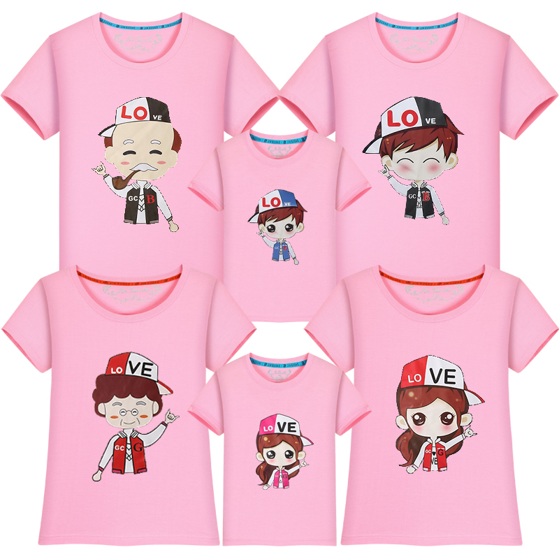 Mùa hè thân thiện với gia đình 3.456 áo phông gia đình cotton kích thước lớn ngắn tay quần áo trẻ em nam