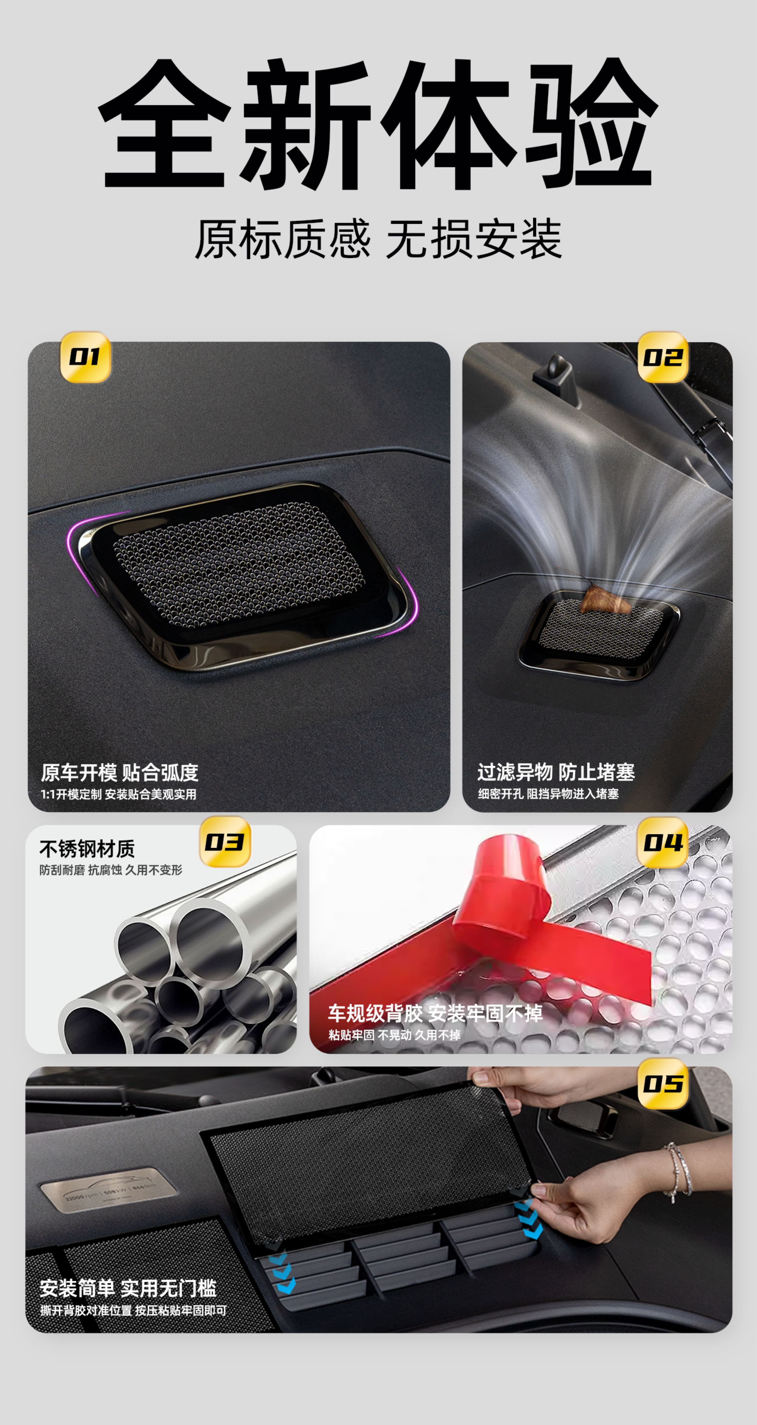 Suitable for Xiaomi Yu7/Su7 Front Cabin Air Conditioning Intake Dust Cover, Dust Protection Cover, Insect-Proof Net