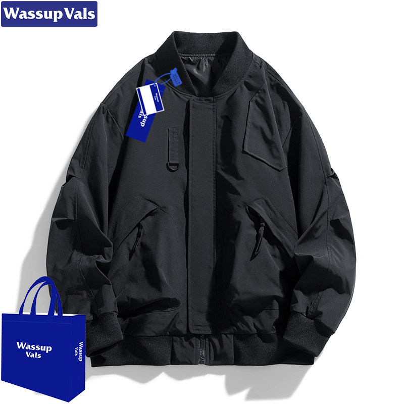 WASSUP VALS, американский ретро летный костюм, куртка, мужская осенне-зимняя новинка, свободный бейсбольный воротник плюс бархатная куртка Изображение 1