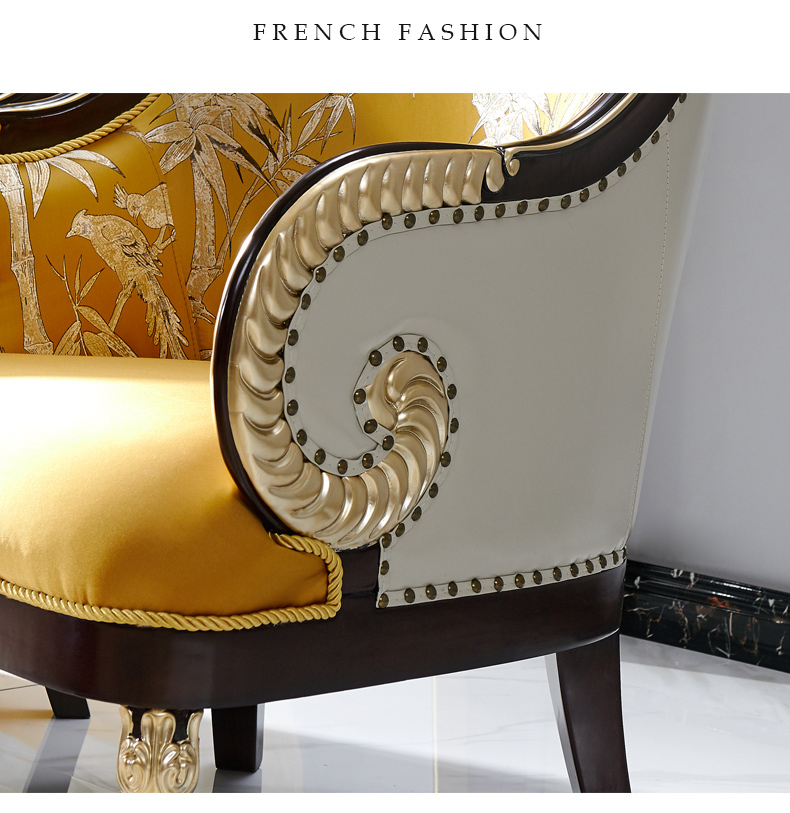 Sofa phòng khách theo phong cách châu Âu Yajuge kết hợp sofa da sang trọng nhẹ sau khi lắp đặt nội thất gỗ rắn hiện đại MK-4022 - Ghế sô pha ghế sofa lười