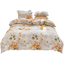 Summer floral pure cotton quilt cover single piece 150x200 single quilt cover 200x230 bed sheet three-piece set 1 5