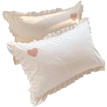 A pair of ins style pure cotton pillowcases 100 cotton home princess lace pillowcases 48x74 pillow core liner covers 2