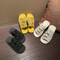  Slippers womens summer wear 2021 new hw bv net red with the same fashion woven lazy beach shoes two sandals