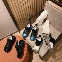  Luo Zhixiang with the same beggar shoes womens thick-soled increased couple version epoxy canvas reflective color matching daddy shoes mens tide