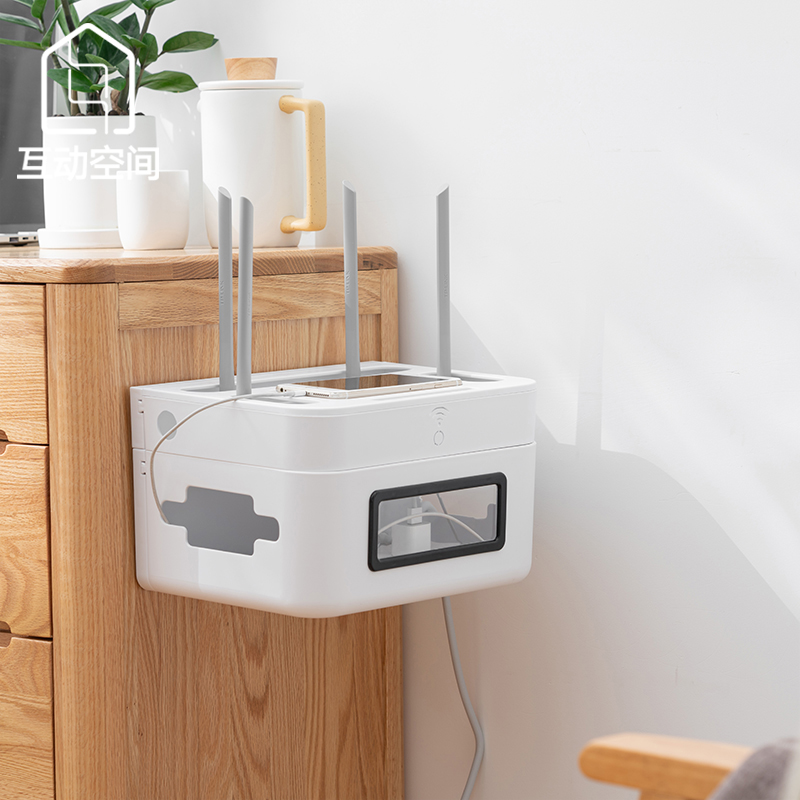 Router Shelf Wifi Radio Line Containing Box Wall-mounted TV Set Up Box Free To Extend Wire Rationi Line
