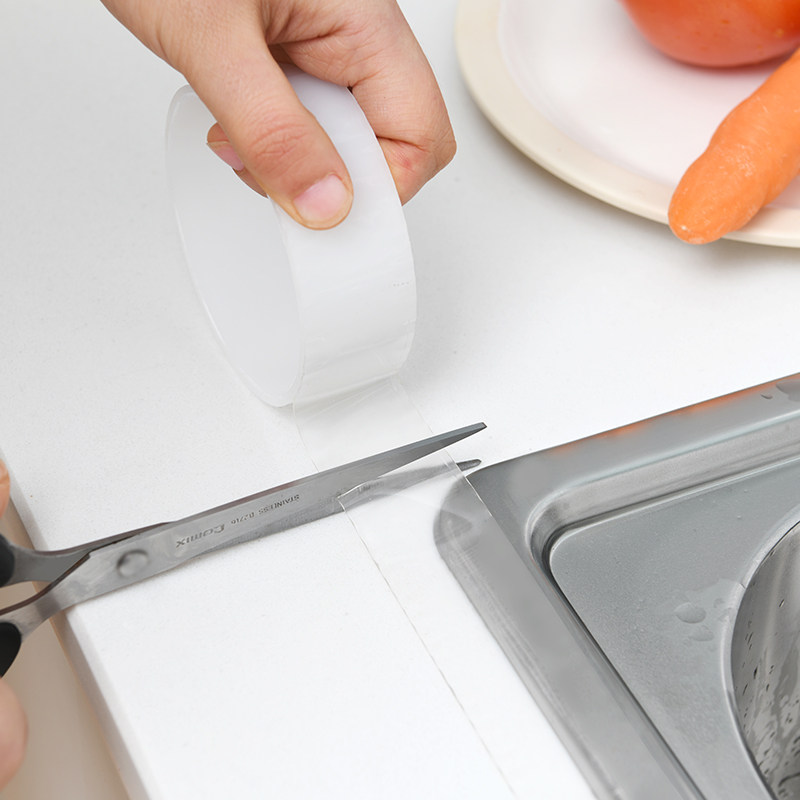 Waterproof adhesive tape completer kitchen mildew resistant powerful beauty seam no-mark adhesive single-sided transparent adhesive tape acrylic sink sticker edge