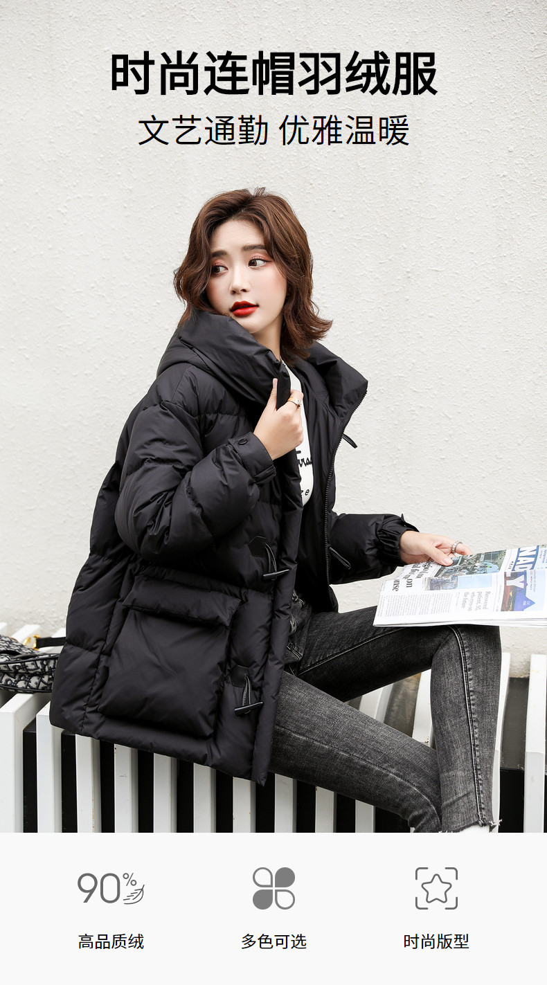 高梵 经典牛角扣 复古面包服羽绒服 图1
