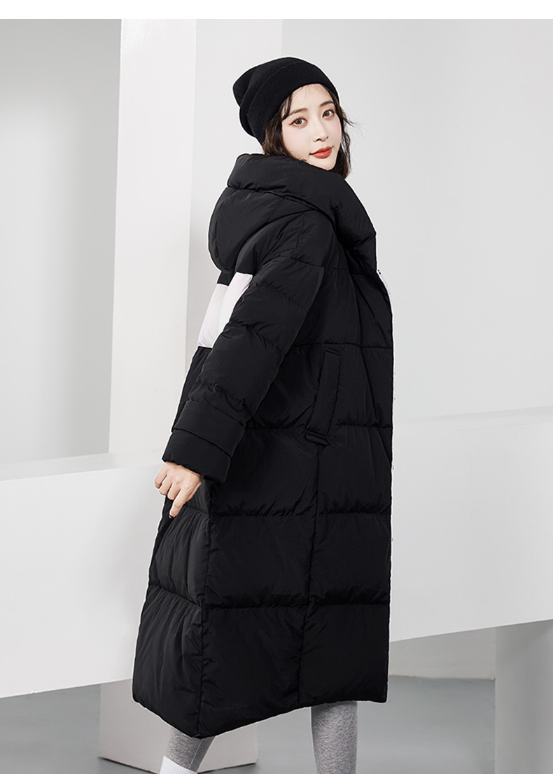 高梵 女式连帽拼接长款羽绒服外套 天猫优惠券折后￥199包邮（￥519-320）多色可选