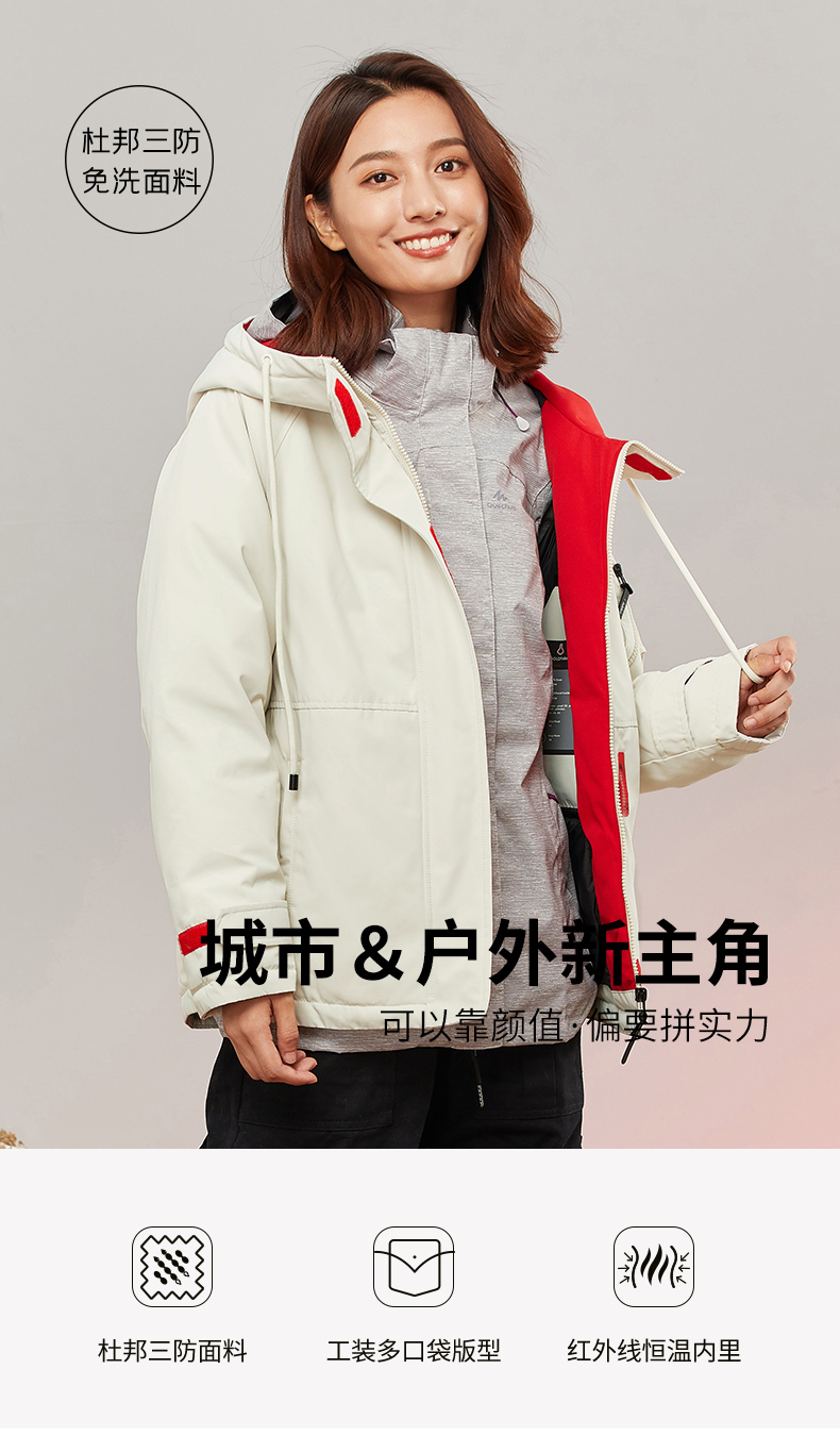 高梵 2020冬季新款 杜邦蓄热工装风羽绒服 图1