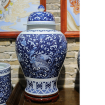 Jingdezhen Ceramic Vase Green Flower Porcelain Ware Pendulum with high-end gift Longfeng pattern General jar Arrow cylinder storage jar