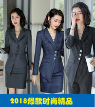 2020 Spring and autumn new Korean version of the name Ms. Yuanyuan Temperament Slim Striped Small Suit Professional Casual Fashion Suit Woman