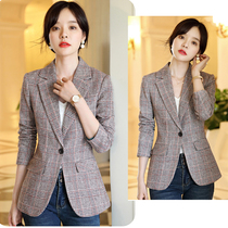Plaid small suit womens suit pants autumn winter professional suit Inlenty wind leisure career positive dress with little west suit and body jacket