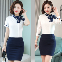 Flight Attendant Short Sleeve Shirt Female Career Hotel Front Desk Mobile Unicom Telecom Business Hall Beauty Salon Workwear Summer
