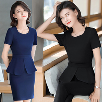 Fashion Professional Dress Womens Outfit Dress 2021 New Summer Short Sleeves Slim Fit White Suit Suit Women Summer Workwear