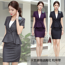 High-end Career Suit Sales Floor Hotel Front Desk Beauty Salon Gold Jewellery Shop Reception Temperament Work Clothes Summer