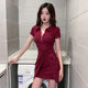 Fashion Dress 2024 Summer New Mommy Dress Sexy V-neck Temperament Slim Waist Retro Style A-Line Skirt