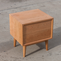 American cherry wood log Nordic drawer side cabinet simple corner cabinet modern solid wood furniture bedside table custom