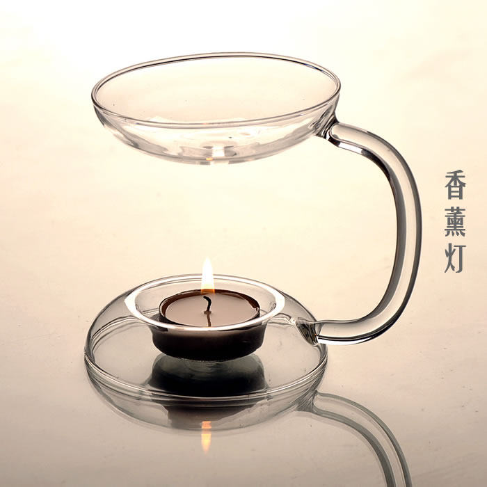 和风烛台欧式灯耐热纯手工透明玻璃精油烛台香薰