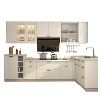 Gold Kitchen Cabinet Minimalist cabinet Customized Home Kitchen Hearth Cabinet Cabinets Integrated Quartz Stone Countertops Custom