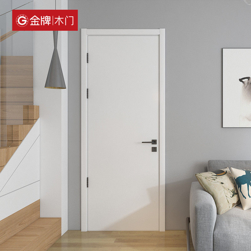 Gold medal wooden door home set door bedroom door interior door soundproof partition door environmental protection water paint wooden door custom peak environment