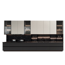 Gold Kitchen Cabinet Kitchen Cabinets Custom Quartz Stone Countertops Home Overall Door Panel Hearth Baking Varnish Lockers Assembly