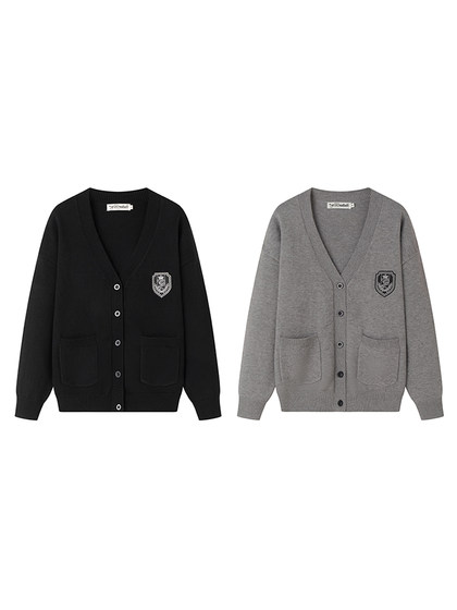 东京岁时记JK春秋日系开衫长袖灰色黑色针织外套女宽松藤野高毛衣