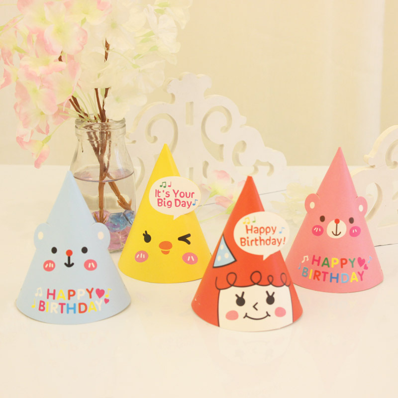 Party cartoon birthday hat 5 decorative creative headwear net red hat adult cartoon children funny concave shape