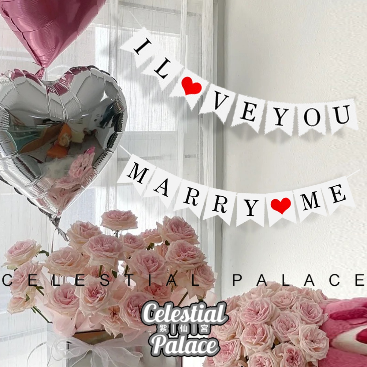 Baby I love you Happy Birthday 520 banners Reserve box Table white Decorative Supplies Labanner Seven-day Valentine's Day-Taobao