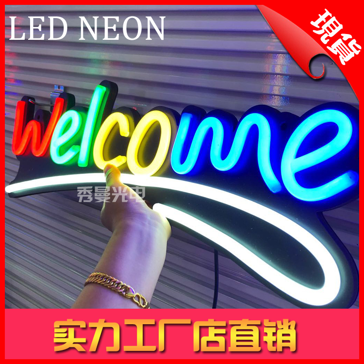 Welcome Neon Sign Welcome Sign Neon Light Signboard 12V Light Sign Opening Gift