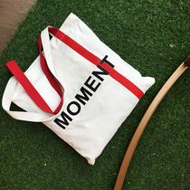 Special New zipper bag hipster casual shoulder canvas bag female college style Korean version simple hand bag