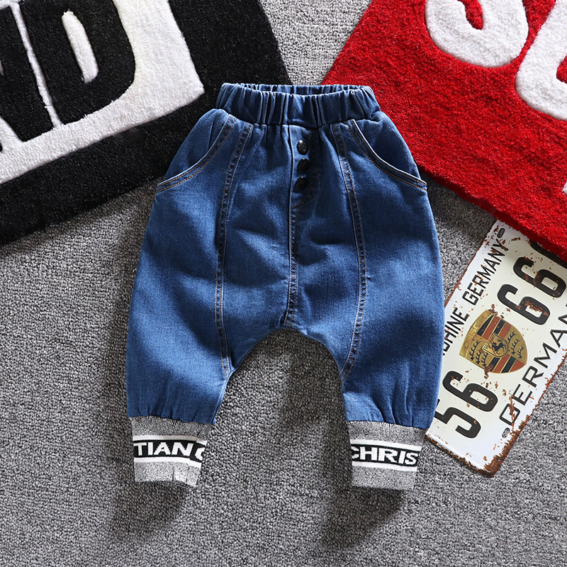 Quần jeans bé trai xuân 2019 mới quần trẻ em nước ngoài 1234 tuổi bé xuân và quần bé trai mùa thu phiên bản Hàn Quốc - Quần jean quần áo be gái 10 tuổi