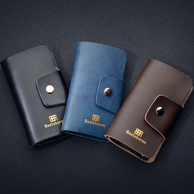 Men's Business Genuine Cowhide Car Keychain Women's Home Buckle Key Bag Practical Key Bag Simple Classic
