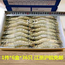 10-12 grass shrimp 1 box * 6 boxes * 36 black tiger shrimp frozen spotted shrimp green shrimp Jiangsu Shanghai Anhui full of free mail
