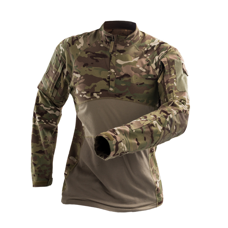 Spring and autumn outdoor camouflage clothing Long-sleeved T-shirt Special forces men's frog suit Wear-resistant breathable elastic top tooling
