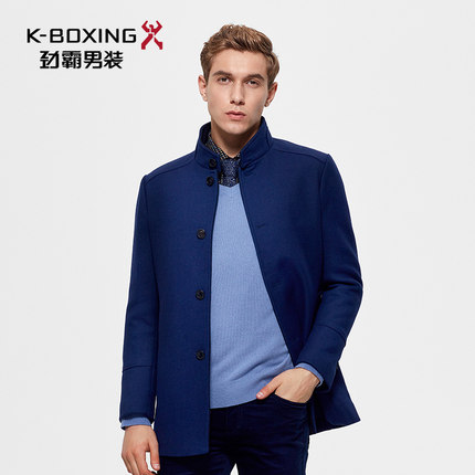 劲霸男士秋季新品羊毛外套中长款时尚休闲毛呢大衣|BFWL3242