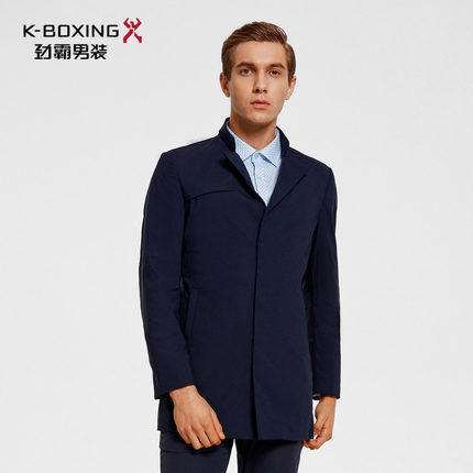 劲霸男士风衣2019春季新品时尚有型修身版中长款风衣|BFHV1211