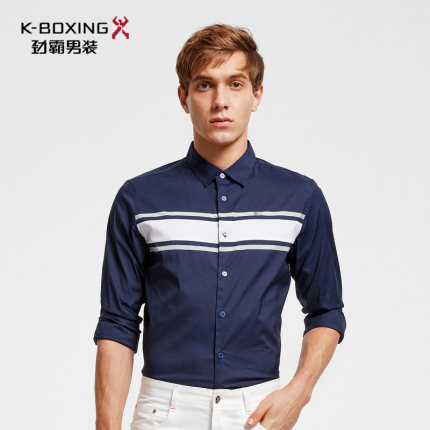 劲霸男士衬衫2019春季新品印花时尚舒适长袖休闲衬衫|FCCV1504