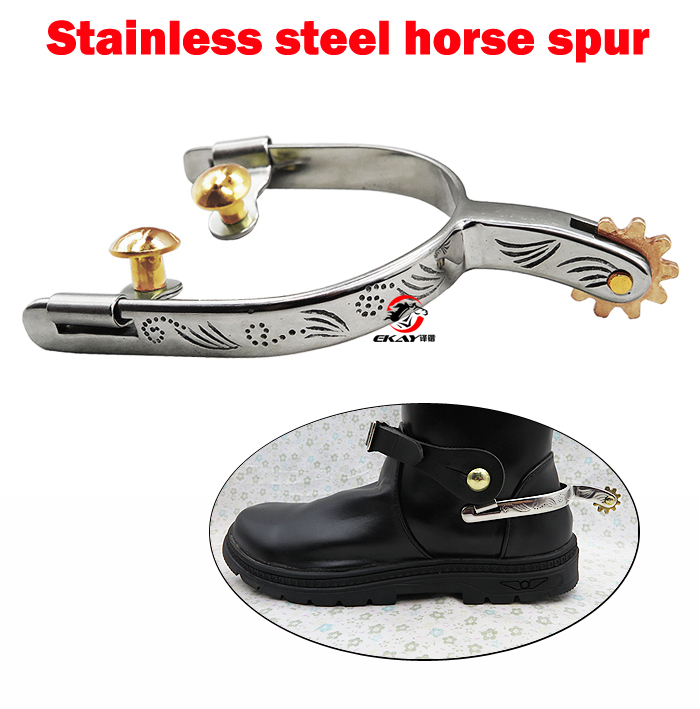 Stainless Steel Western Denim Spurs Lady Special With Copper Gear Copper Belt Buckle-Taobao