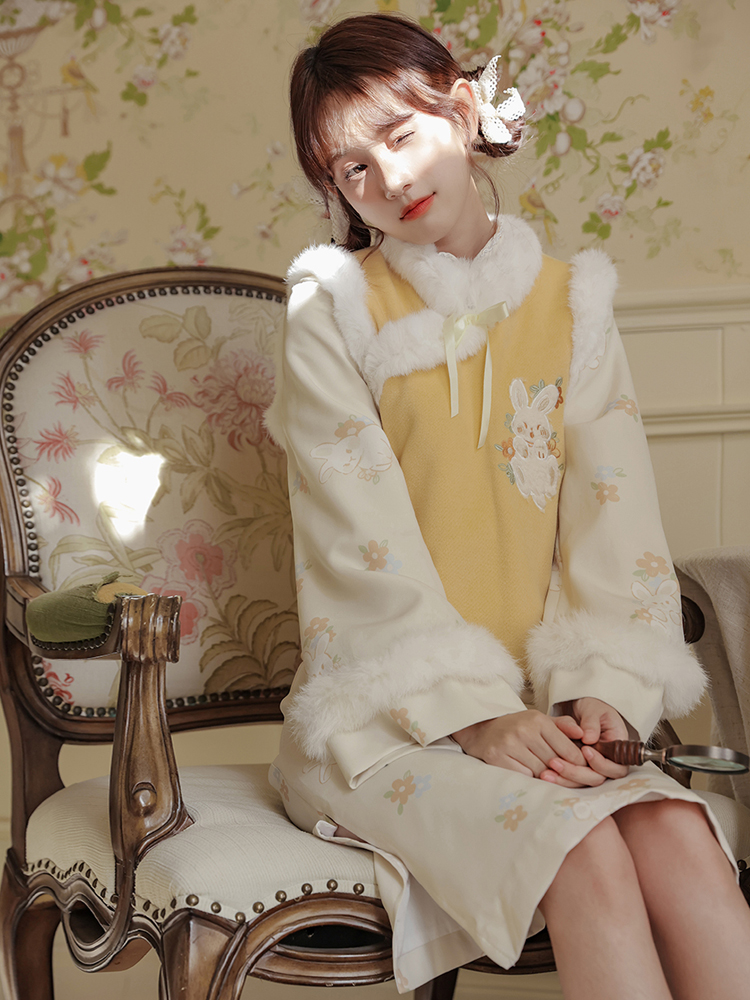 尘缘曲 Cheongsam, vest, set, retro dress, Chinese style