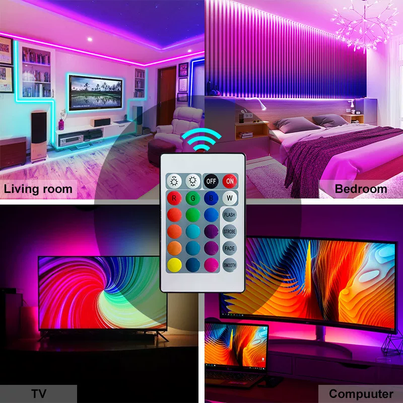 LED-лента свет RGB 5V USB Bluetooth для телевизора, IP65
