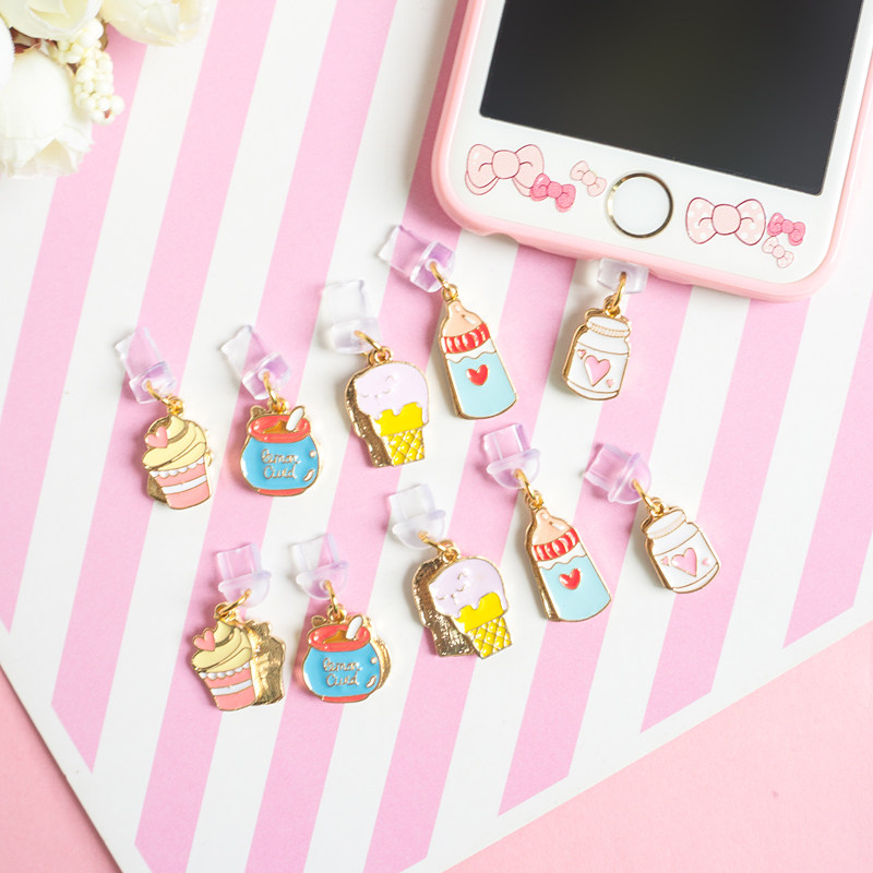 Cute milk bottle suitable for Apple iphone data plug Huawei Android charging port OPPO cartoon dust stopper VI