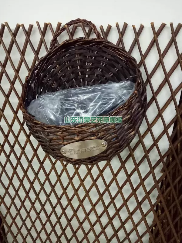 Wicker tường treo flower vase giỏ hoa chậu hoa ban công hoa đứng tường treo vật liệu tự nhiên vòng trang trí sân vườn phòng