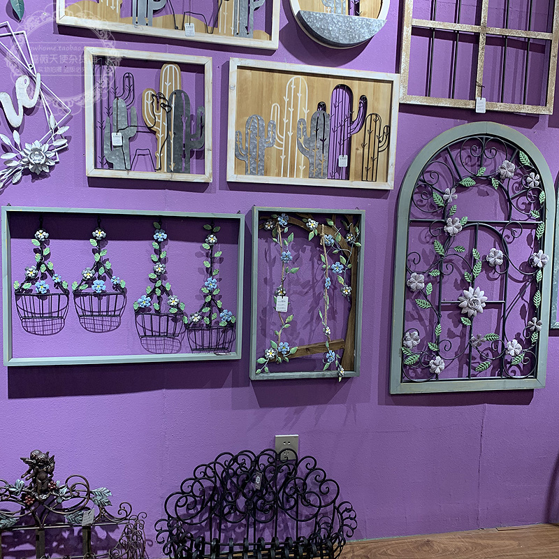 American country retro home false window Wall wall decoration Living room Garden balcony Shop window Creative wall decoration