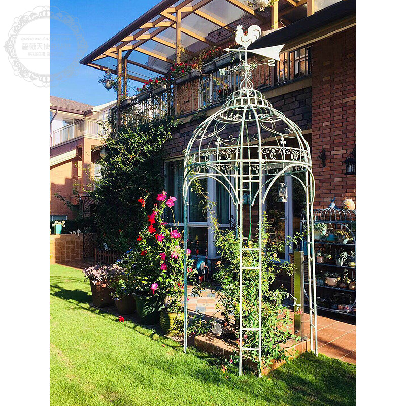 Rosewood Garden Retro Old Sensation Large Wind to Punctuating Pavilion Mongolia Bag Garden Courtyard Outdoor Arch plant Climbing Shelf