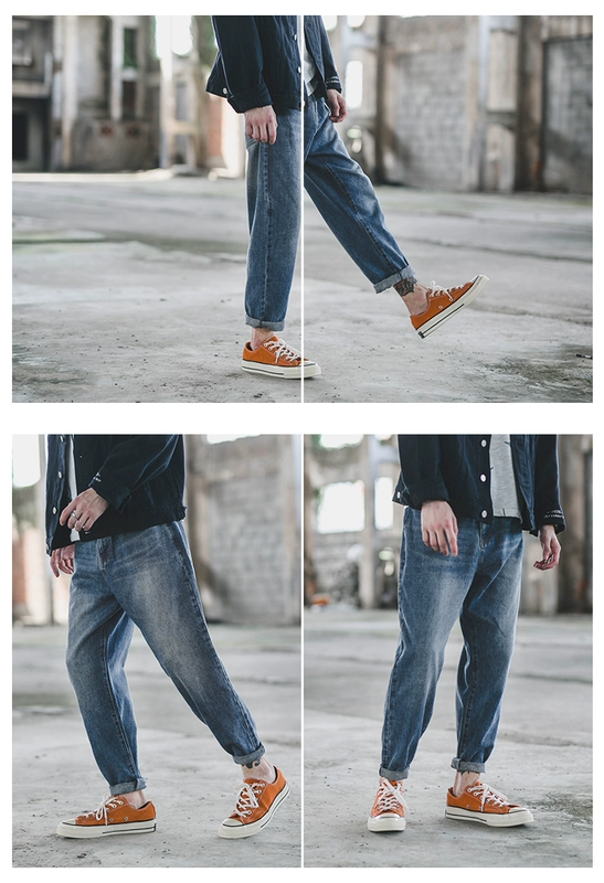 Châu Âu và Hoa Kỳ thương hiệu thủy triều nam mùa thu mới đơn giản quần giản dị nam retro giặt thẳng quần hoang dã - Quần jean quần jean nam levis