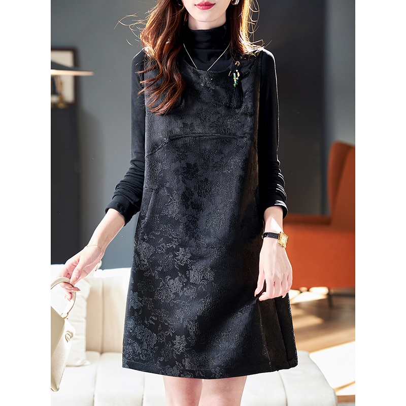 Bao Shili New Chinese Style Round Neck Jacquard Tank Dress 2026 Autumn Elegant Versatile High-End Sleeveless Dress for Women