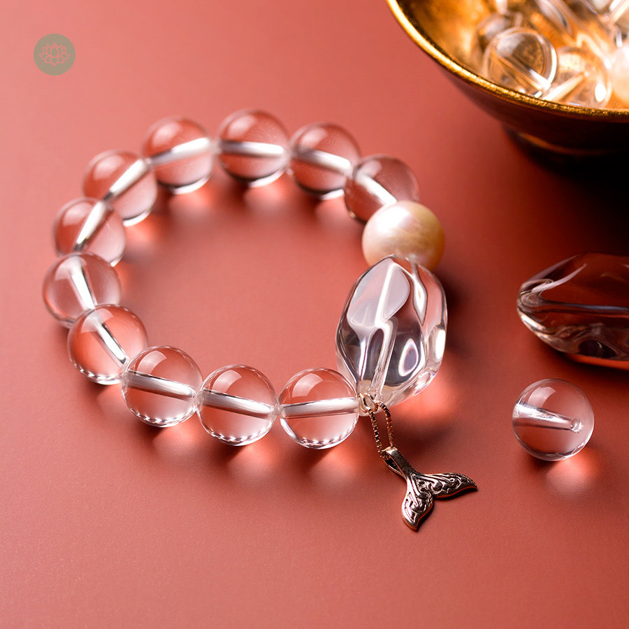 Medovin Tron Whale Original Design Natural White Crystal Baroque Pearl Silver Fish Multi-Treasure Hand Condensed Gift