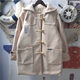 Japanese soft girl Harajuku style retro letter patch large pocket horn buckle hooded clip cotton wool coat coat female