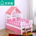 Rắn khăn trải giường gỗ trẻ em giường cô gái công chúa với một hàng rào cậu bé ngủ giường người con nhỏ mở rộng giường khâu - Giường giường hộp gỗ Giường
