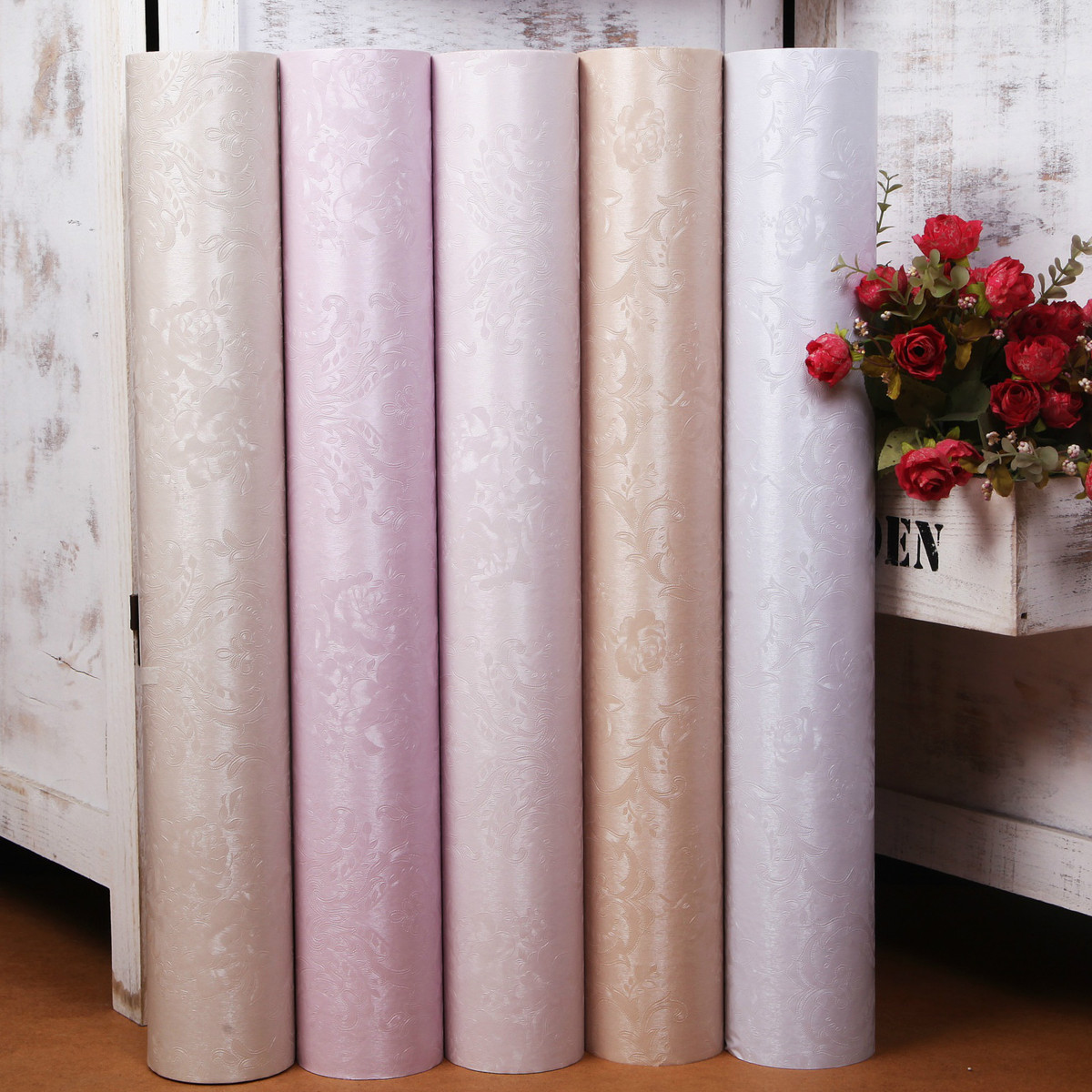 Thickened 3d stereoscopic wallpaper Self-adhesive 10 m Bedroom sweet waterproof pvc Decorative Wallpaper Dormitory Wall Sticker
